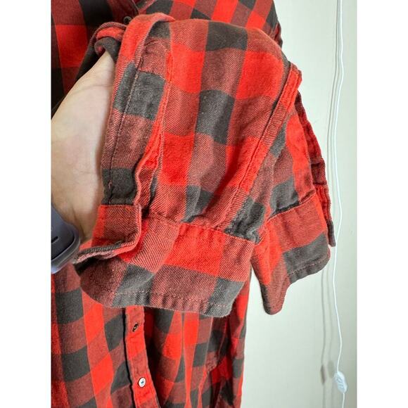 Denim & Supply Ralph Lauren Long Sleeve Button Front Plaid Boyfriend Fit Large - Picture 3 of 7